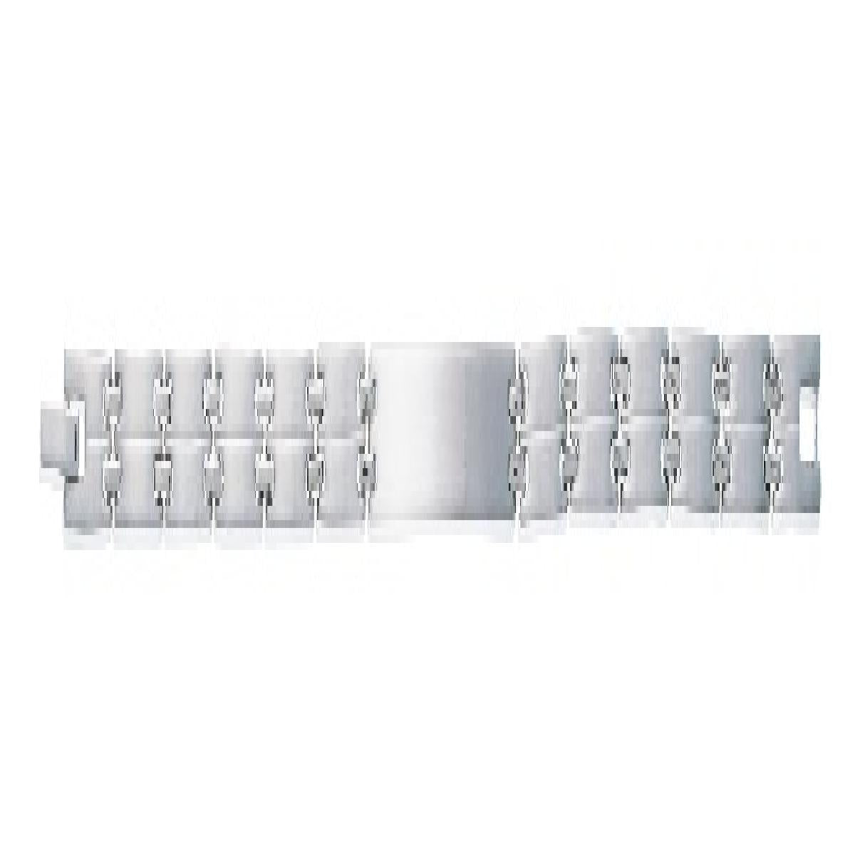 Bracelet Homme À Maillons Montés Sur Chevrons Et Plaque Centrale Personnalisable – Acier Gris