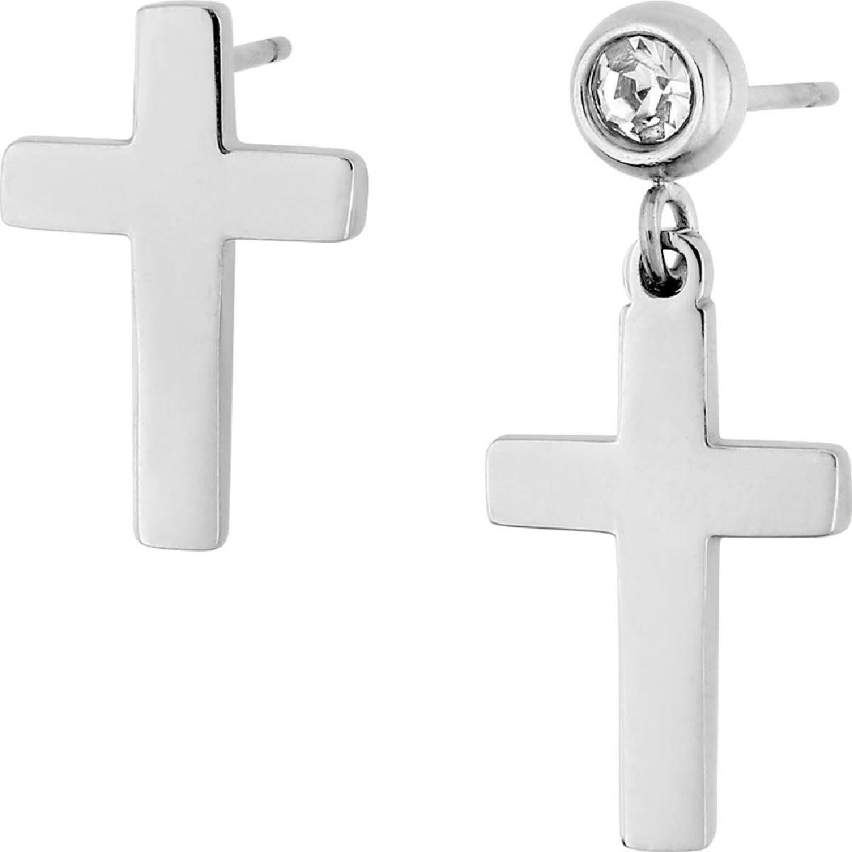 Créole Dormante Pendentif Pampille Blanc Acier Inoxydable Joaillerie Française Traditionnelle