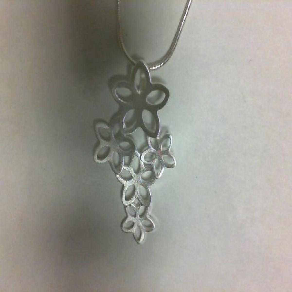 Collier Pendentif Rond Gravé À Motif Circulaire Pour Chaîne Fine En Argent 925 AG925