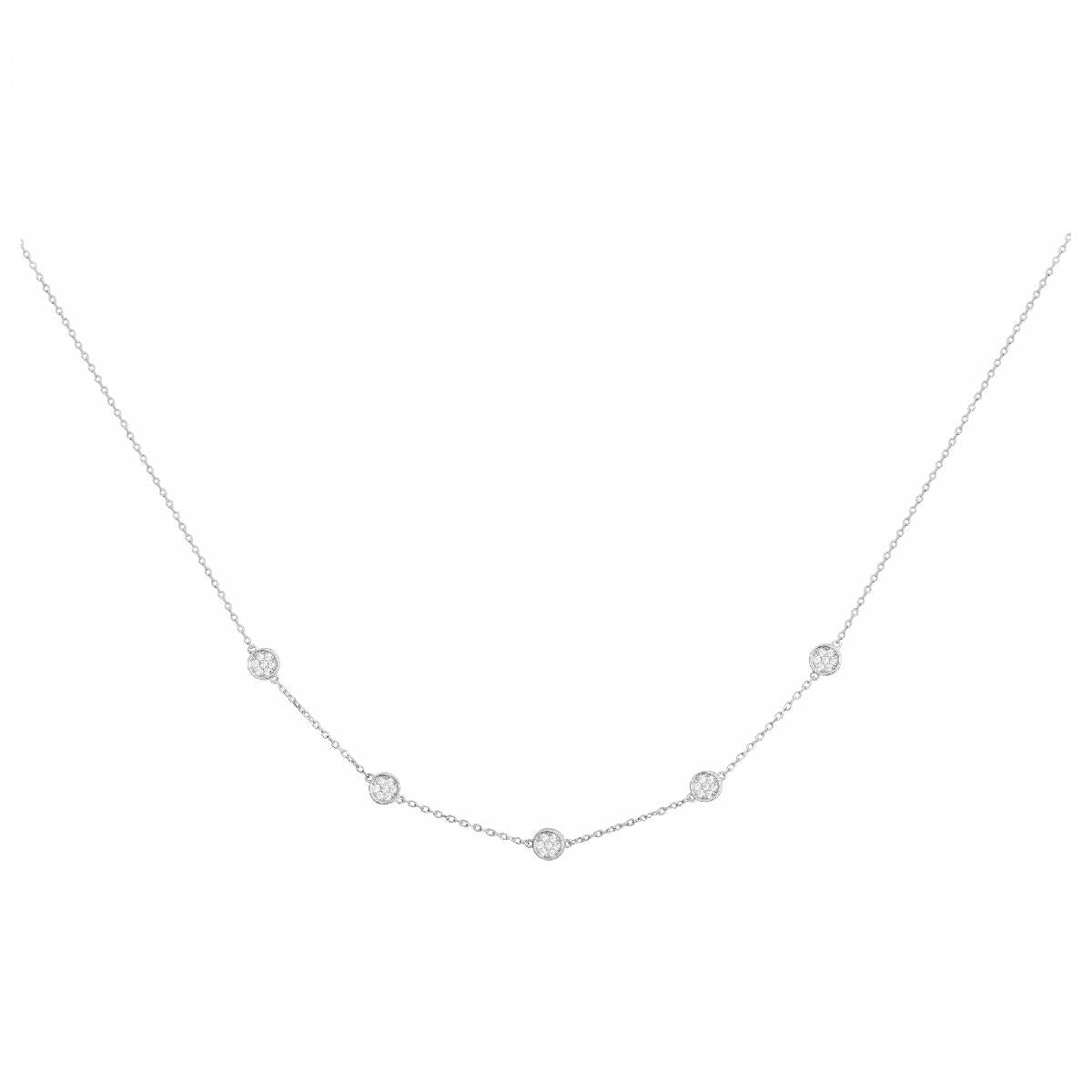 Collier Simple P Blanches Version Longue Fine Travaillee Detaillee – Argent 925