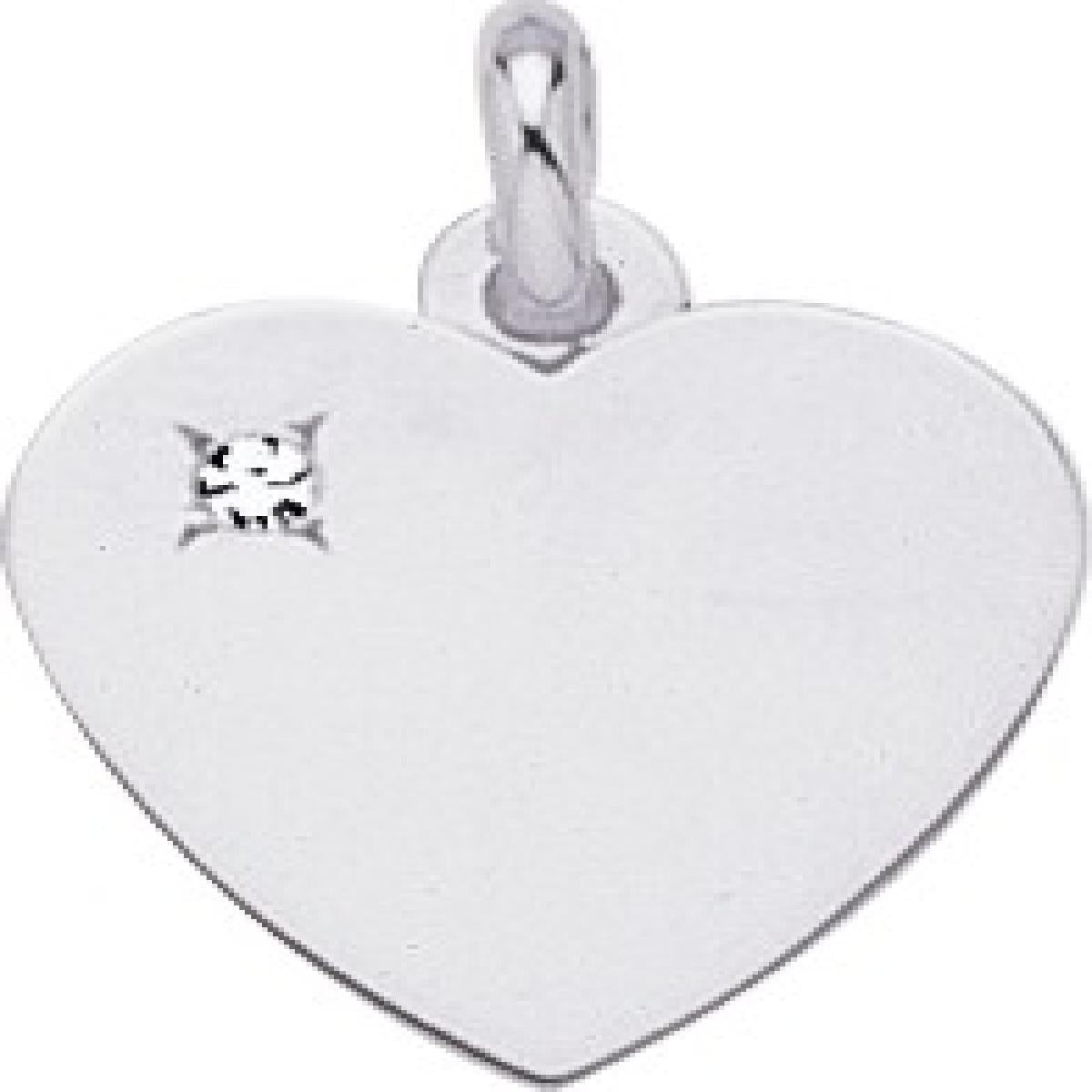Pendentif AU750 Diamant Serti Taille Brillant Longue Goutte – Or Blanc 18 Carats