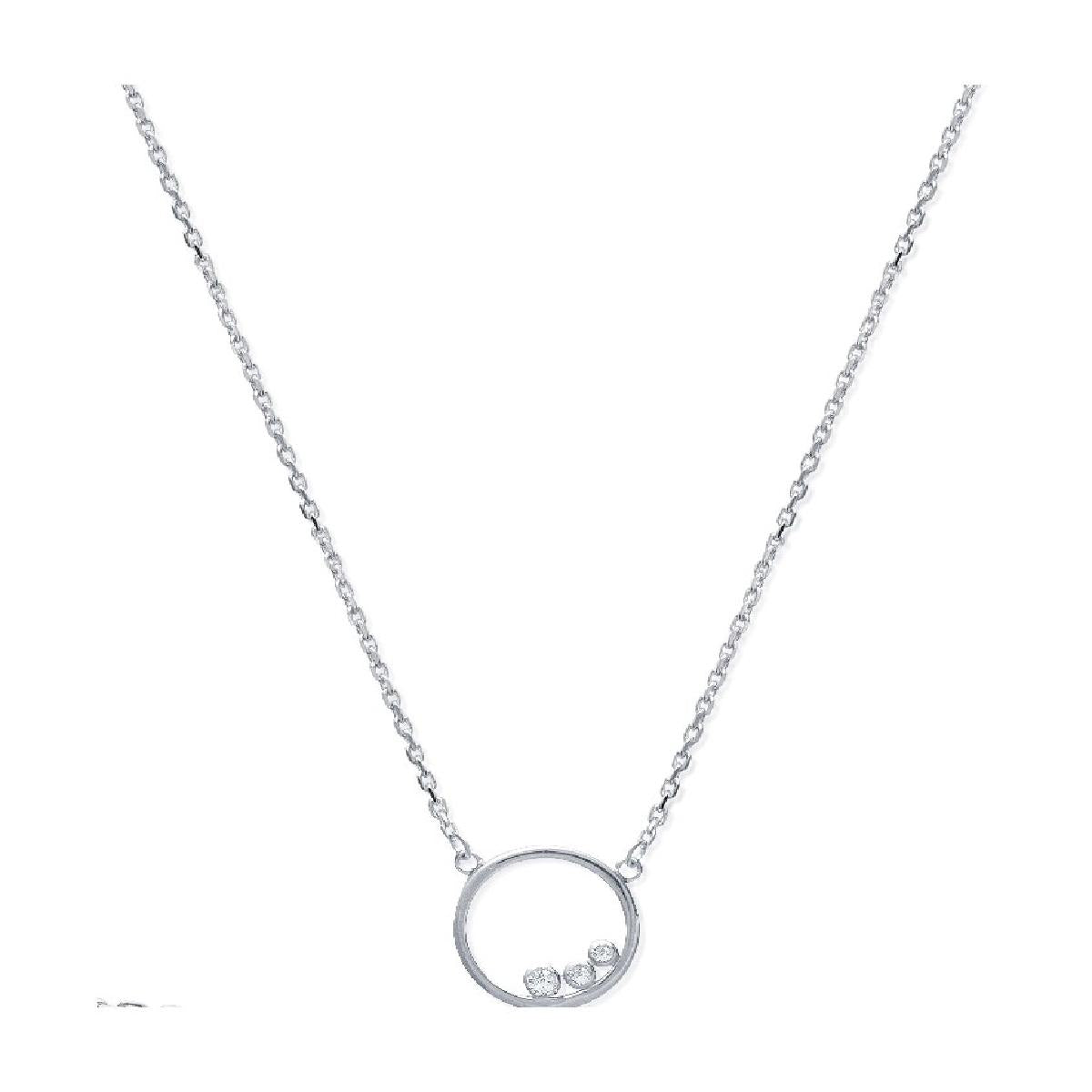 Collier AG925 Maille Forçat 45 Cm – Argent Rhodié 925/1000 Et Oxydes De Zirconium