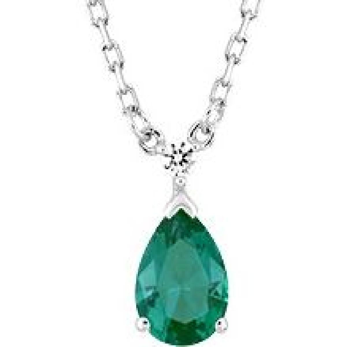 Collier Simple Pendentif Couleur Argent 925 Zirconium Longueur Réglable Chaîne Fine