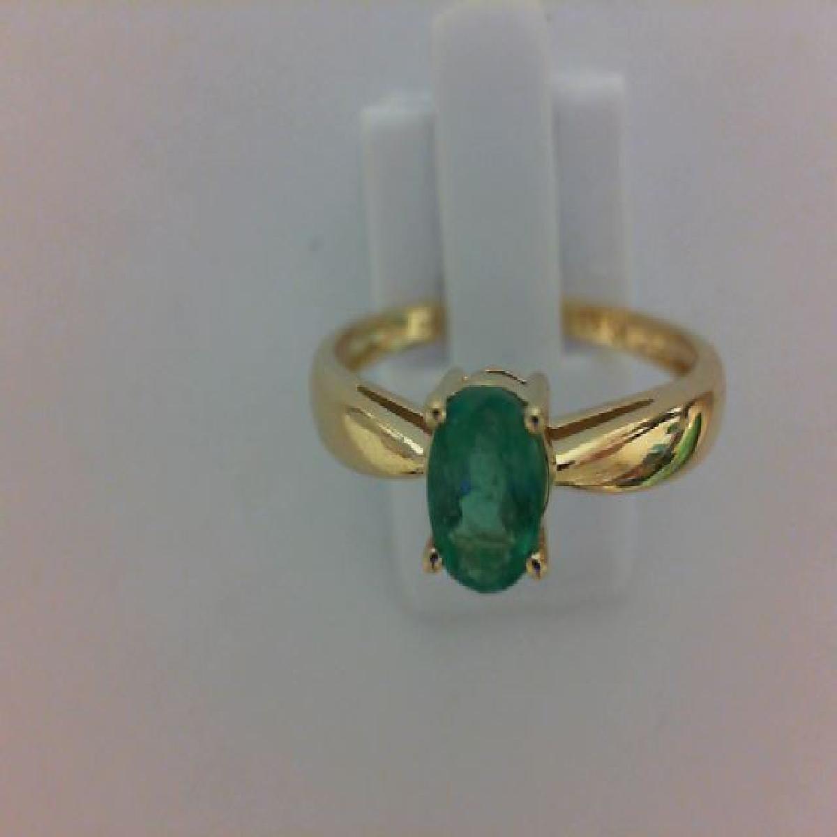 Bague solitaire Pierre de couleur Émeraude Taille Brillant Modèle ALOÏZE – Or Jaune 18 Carats