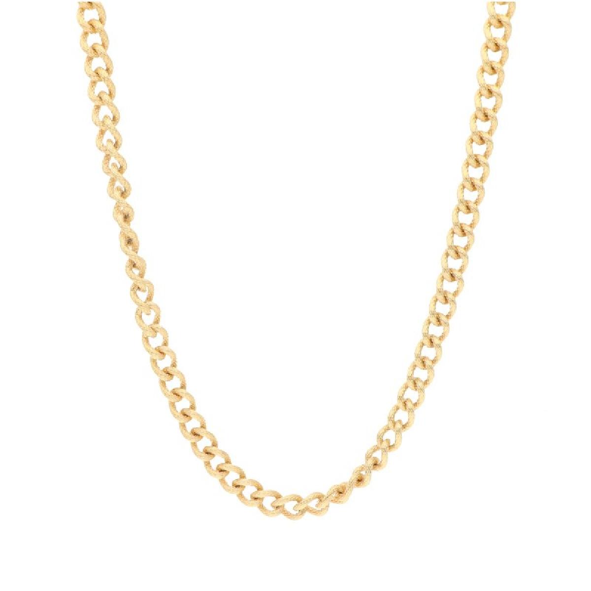 Chaîne 45 cm Mousqueton Double Maillon Extension 5 cm Finition Satinée – Acier Doré