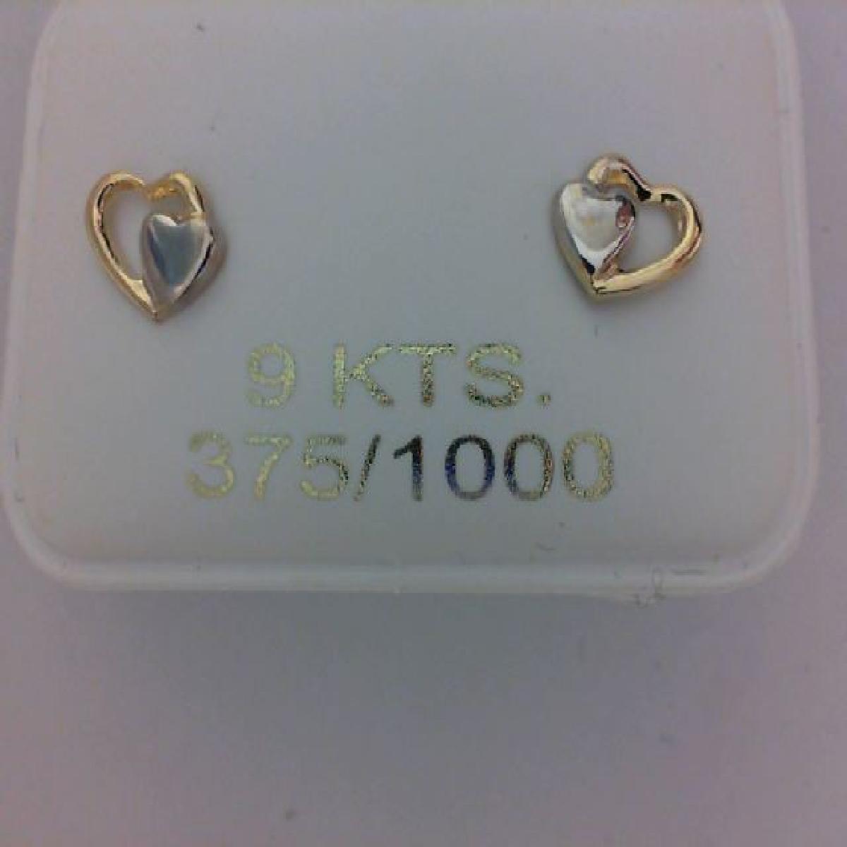 Boucles d'oreilles AU375 Or Jaune 9 Carats Pour Lobe Percé Finition Polie Fine Aspect Brillant
