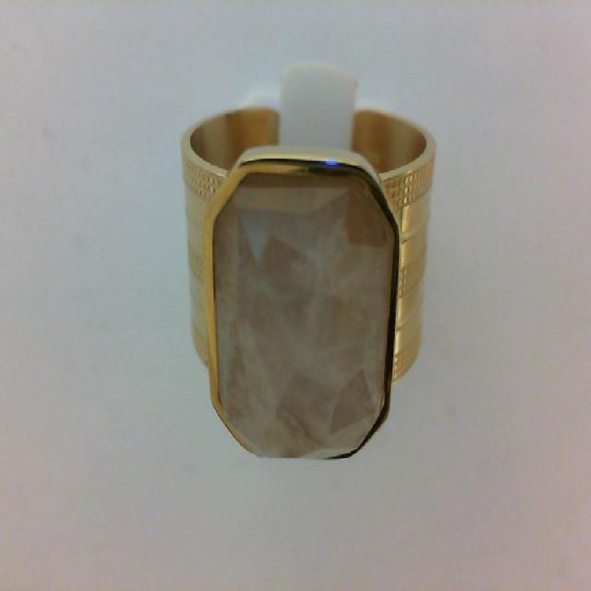 Solitaires Pierre de Couleur Quartz Cristal Translucide Acier Inoxydable Gris Perle
