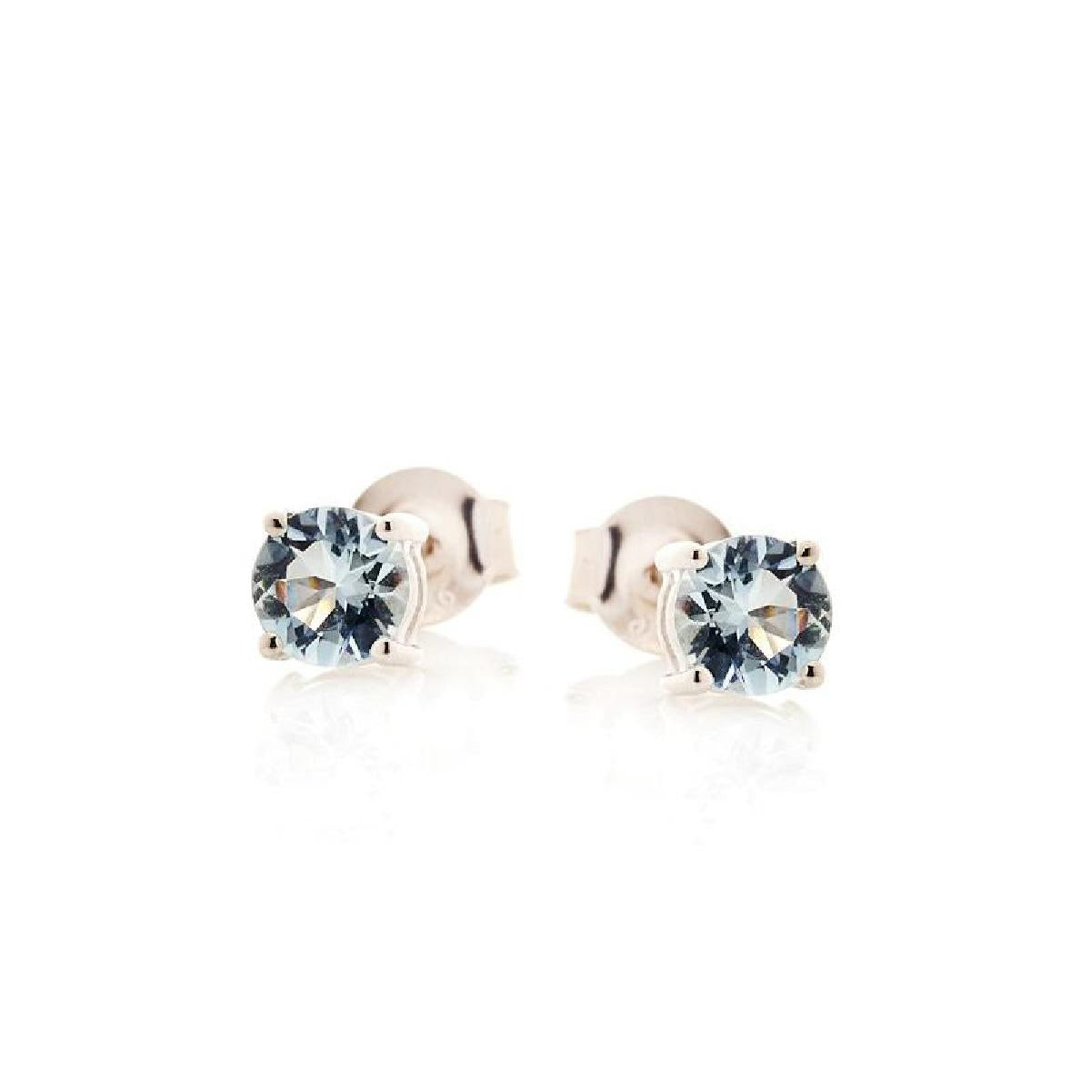 Boutons D'Oreilles En Pierres De Couleur Aigue-Marine AG925 ALOÏZE Pour Femme Argent 925