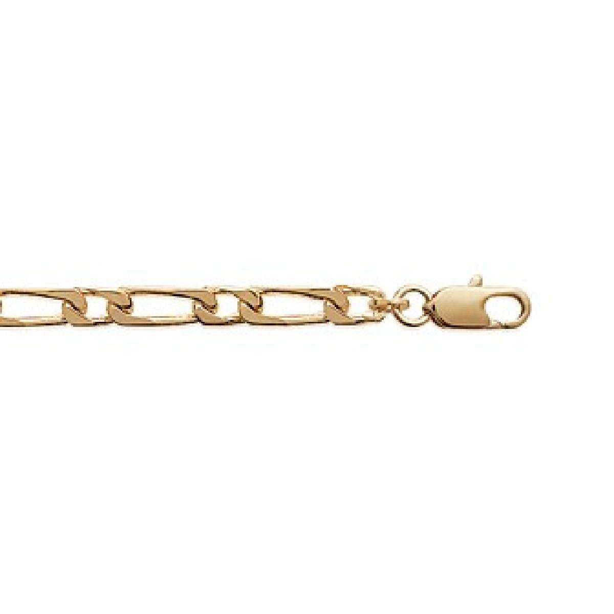 Collier Gourmette Gravable Rectangulaire – Or Jaune 18 Carats, Longueur Réglable