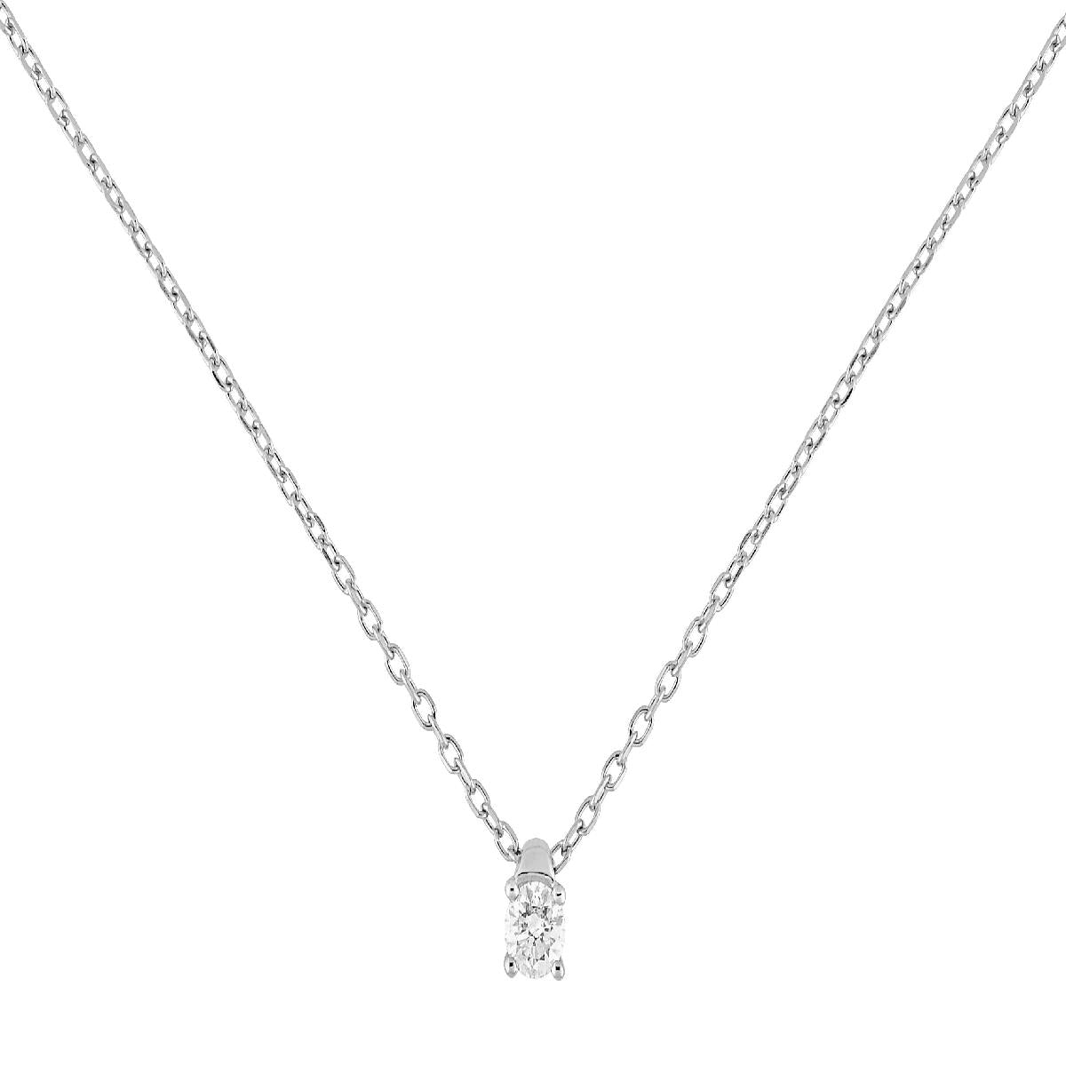 Collier simple P Blanches AU375 – Diamant