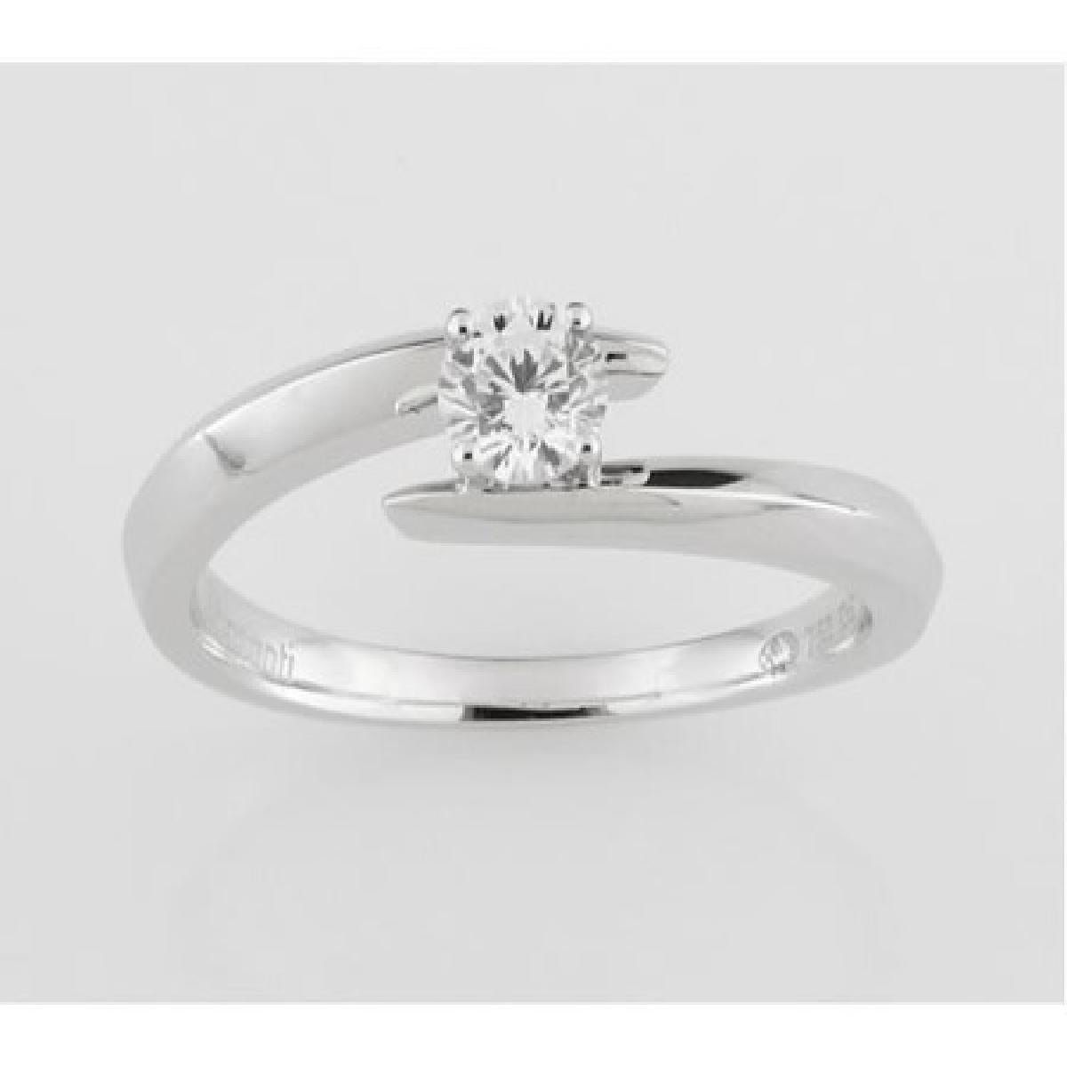 Solitaire AU750 – Zirconium Or Jaune 18 Carats Bague à Sertissage Traditionnel Aloïze
