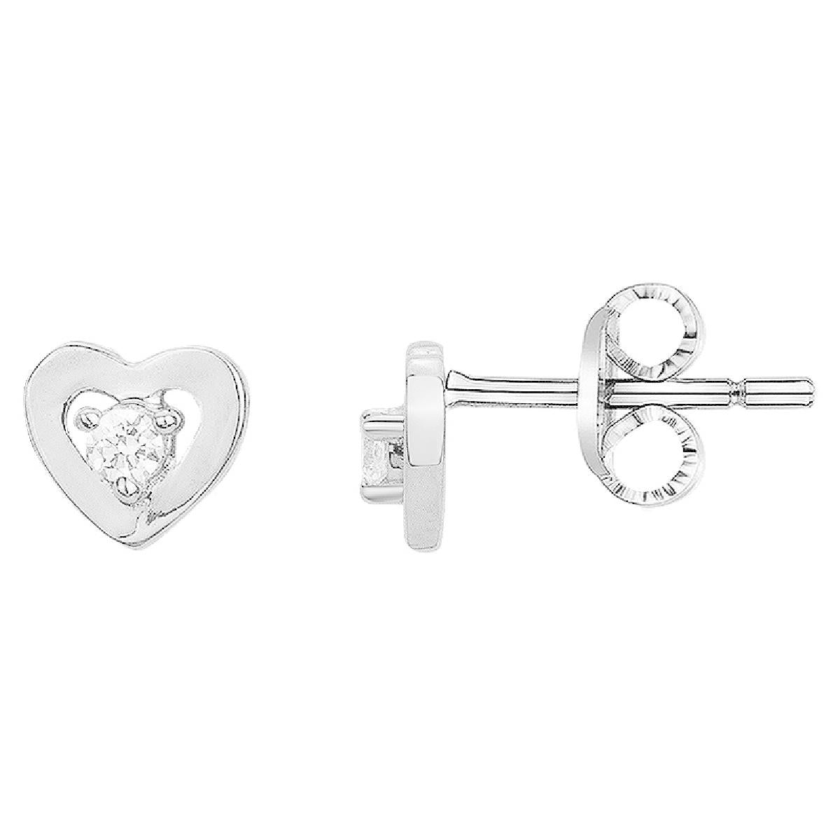 Boutons Pierres Blanches AG925 – Argent 925