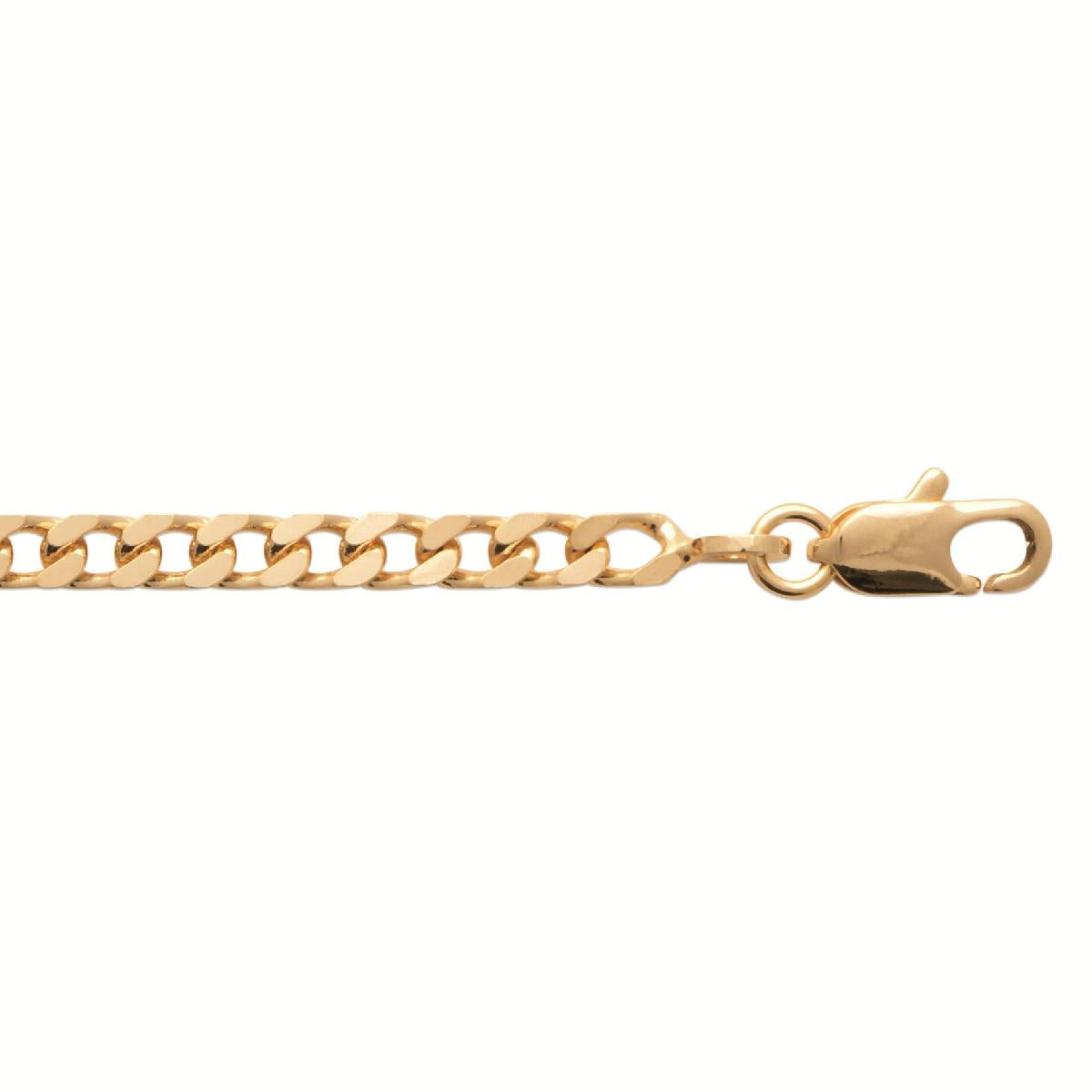 Chaîne Gourmette Forcats – Or Jaune 18 Carats Massif Poli Satiné Brillant Finition Satinée