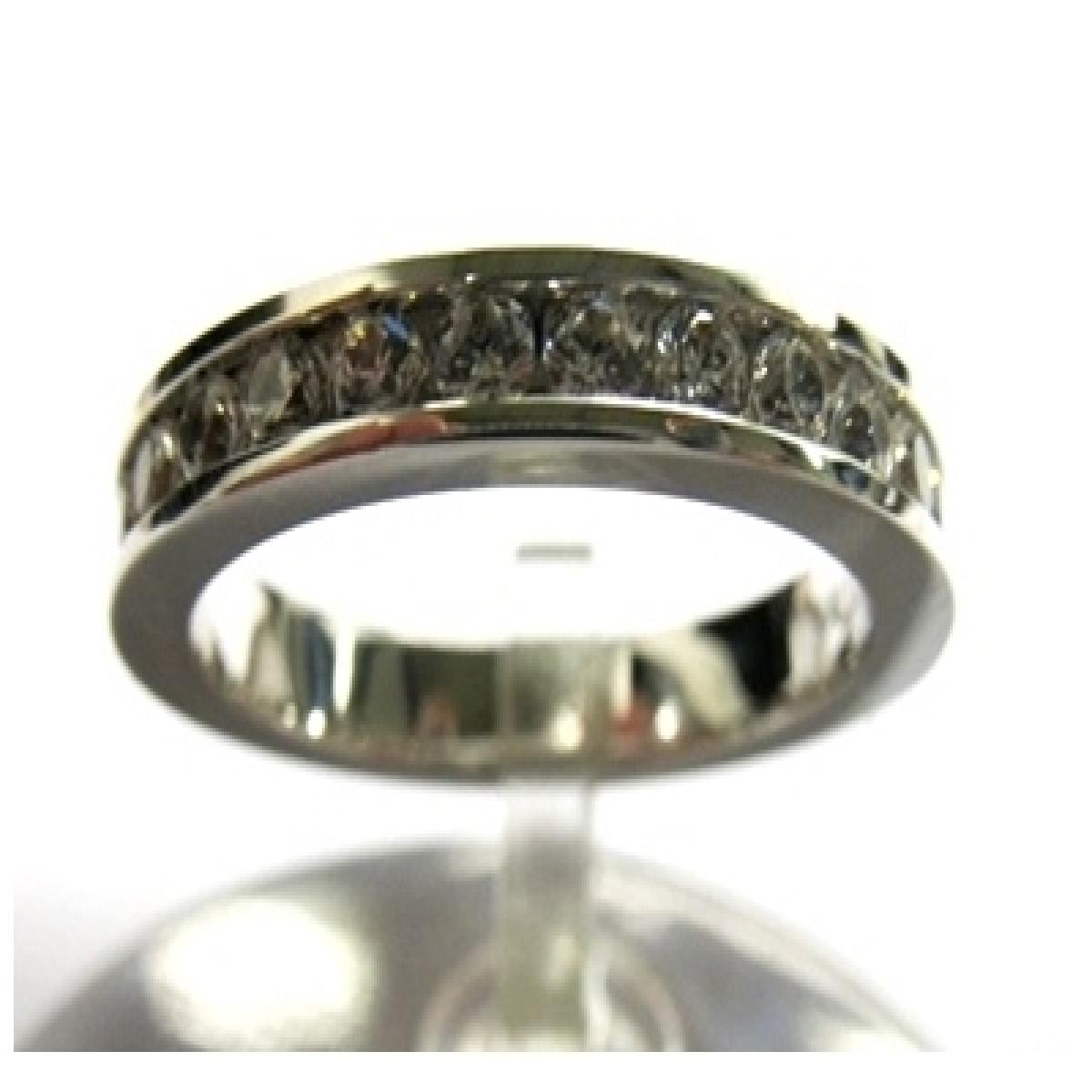 Alliances Tour Complet Diamant Sertie Griffes Extérieur Poli – Or Jaune 18 Carats