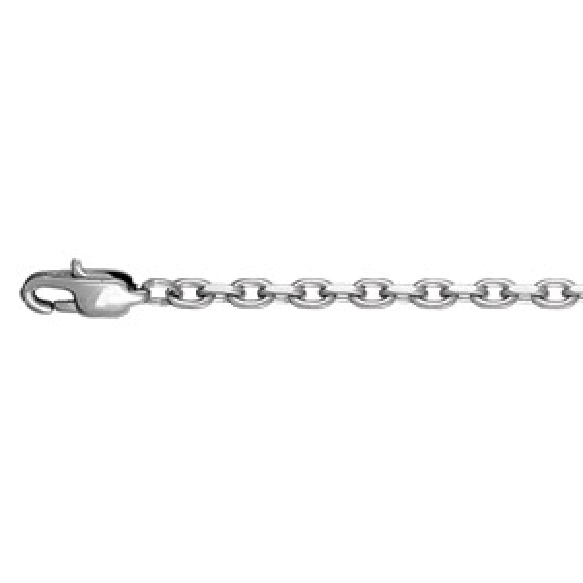 Collier Classique Longueur 50 Cm Ajustable Maille Forçat Fermoir Mousqueton – Acier Inoxydable