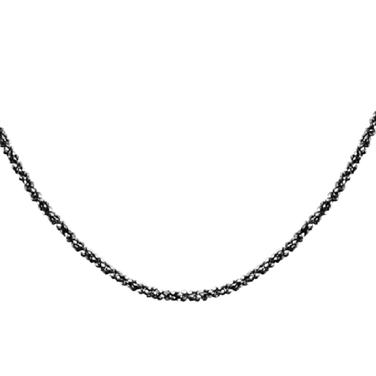 Collier AG925 Modèle Chaîne Forçat Longue 50 cm Gravée Détails Linéaires – Argent 925