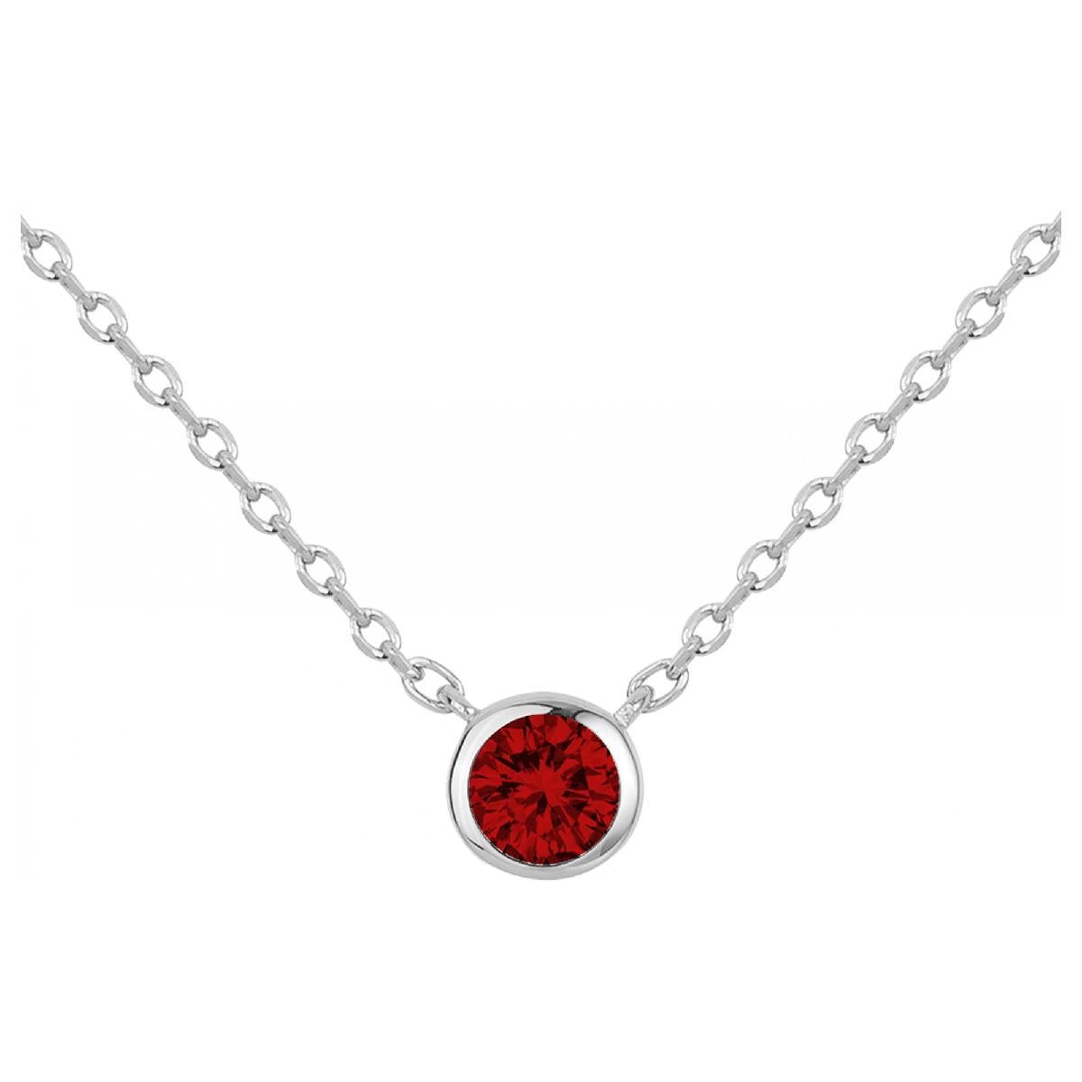 Collier Ras de Cou Simple Spinelle P Couleur Multicolore Gravé et Poli – Argent 925