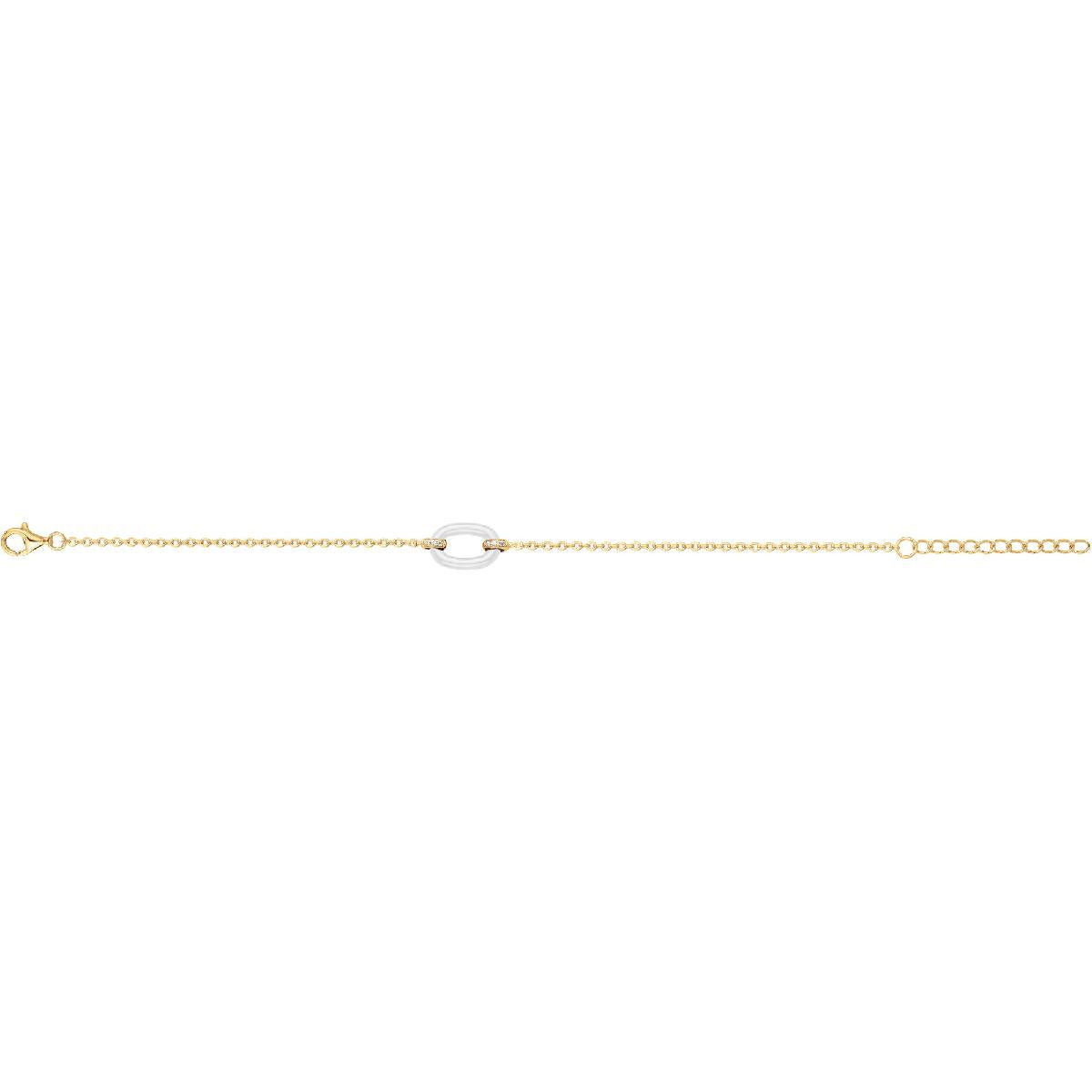 Bracelet Céramique Plaque Or Référence ZR33 Satiné Mat Longueur 18 Cm – Zirconium