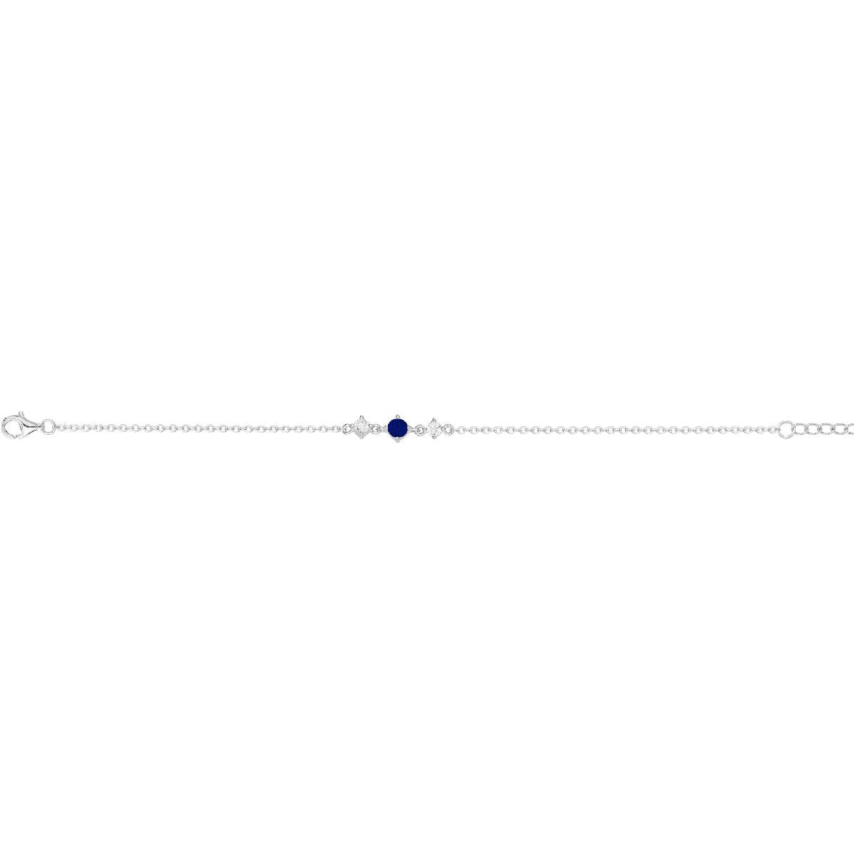 Bracelet Simple P Couleur Modèle ALOÏZE – Argent 925 et Zirconium, Création Artisanale Française