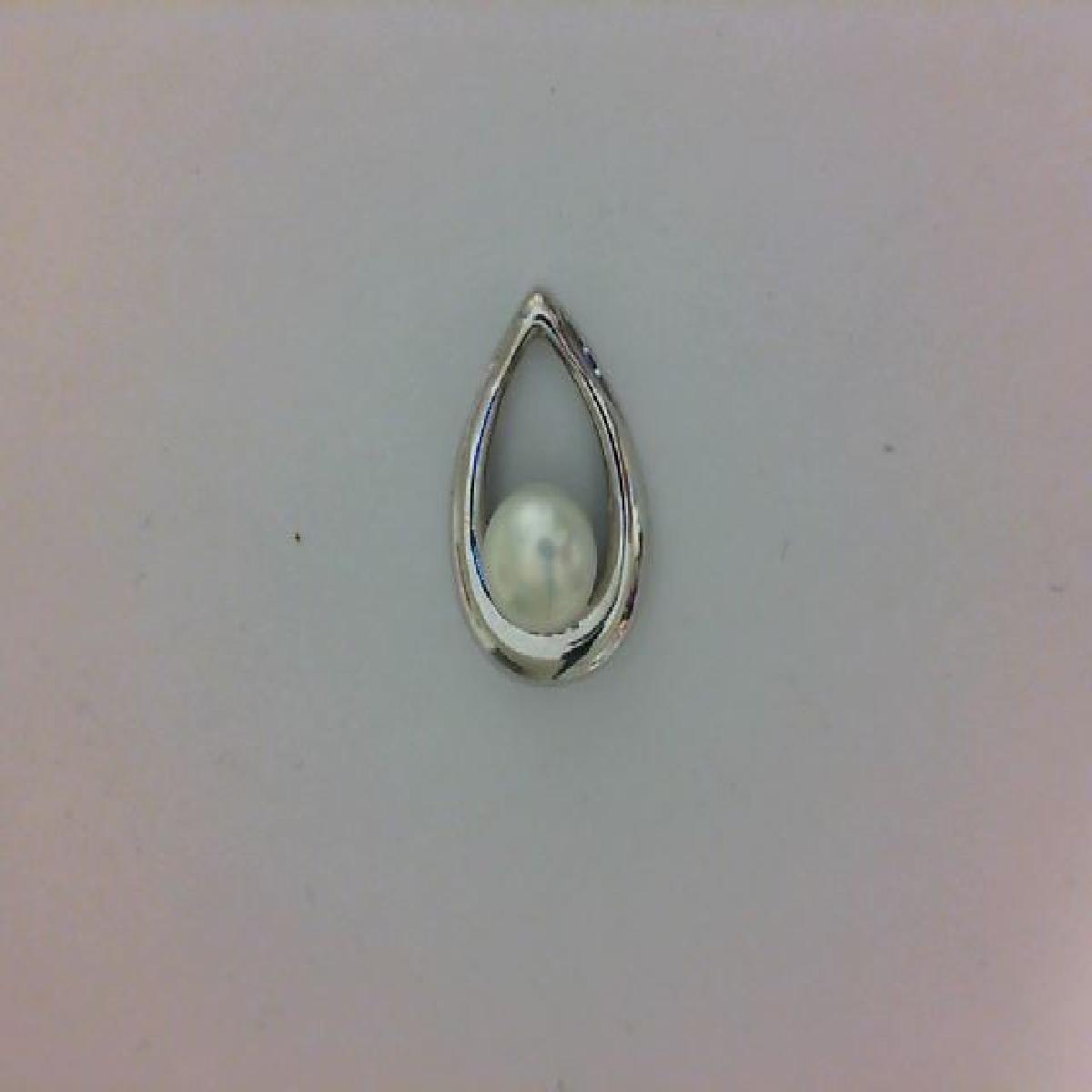 Pendentif Solitaire à Perle Blanche – En Argent 925 de la Maison ALOÏZE