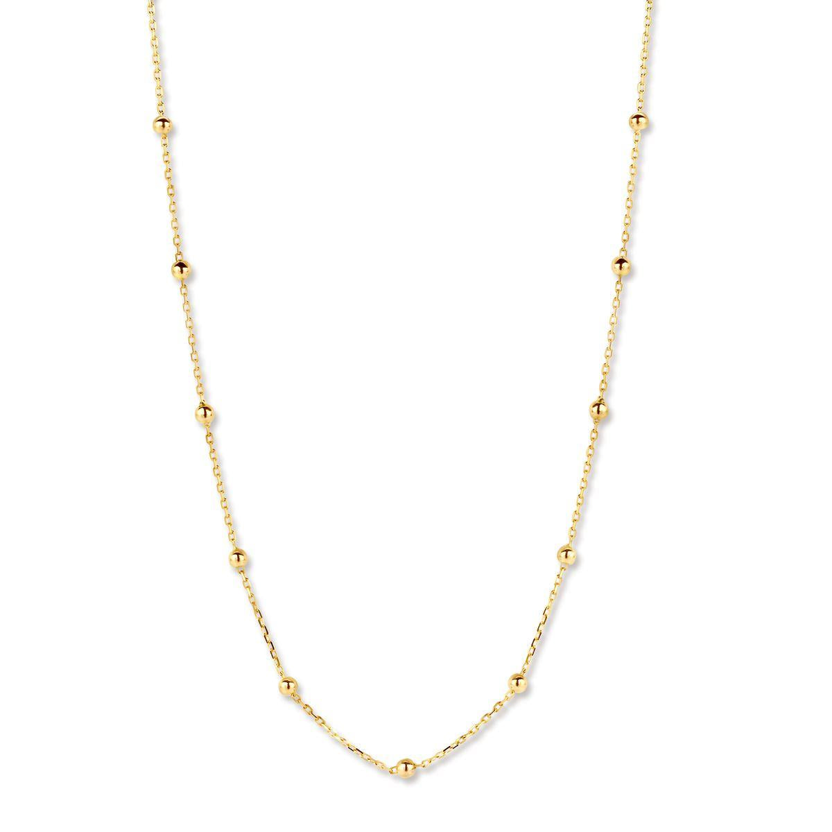 Collier Simple Tout Or Modèle Chaîne Fine Rond Lisse Longueur Standard – Or Jaune 18 Carats