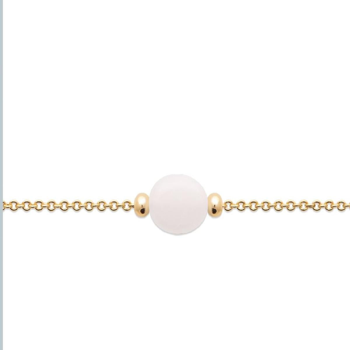 Bracelet Simple P. Blanches en Pierre de Lune