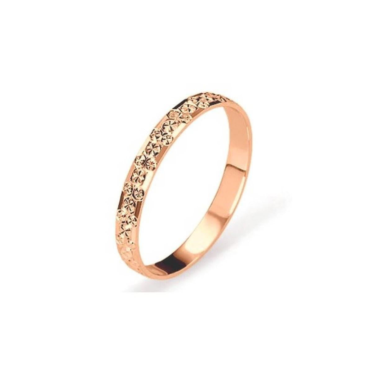 Alliances A Motifs – Or 750 Jaune Bagues de Mariage Version Classique Française Édition