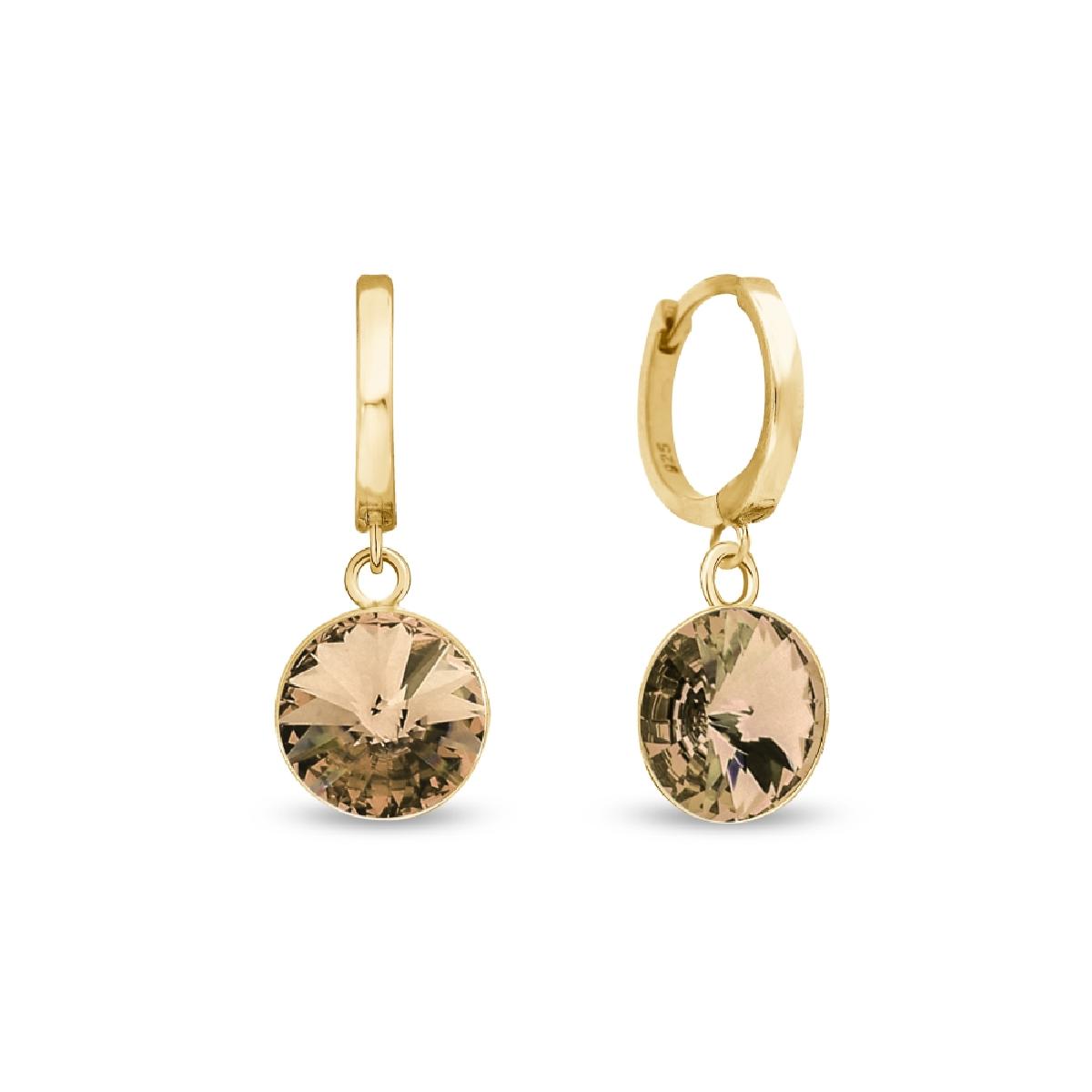 Boucles d'Oreilles AG925 – Argent doré 925/1000 Finition martelée Poids moyen 2,60 g