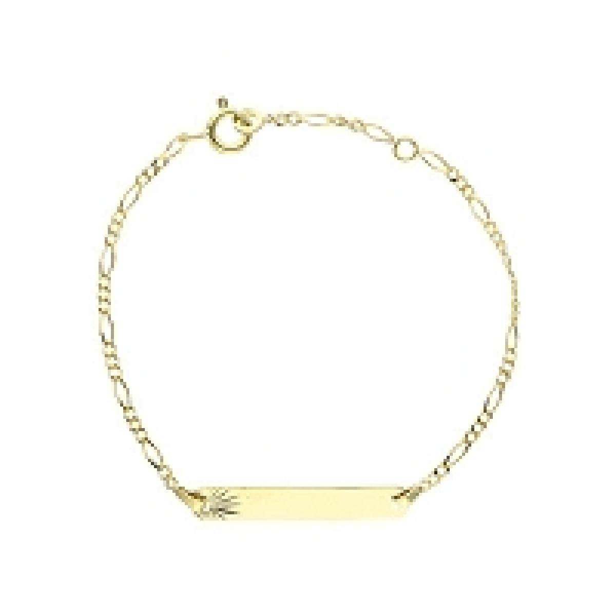 Bracelets Simples Avec Plaque AU375 – Or Jaune 9 Carats