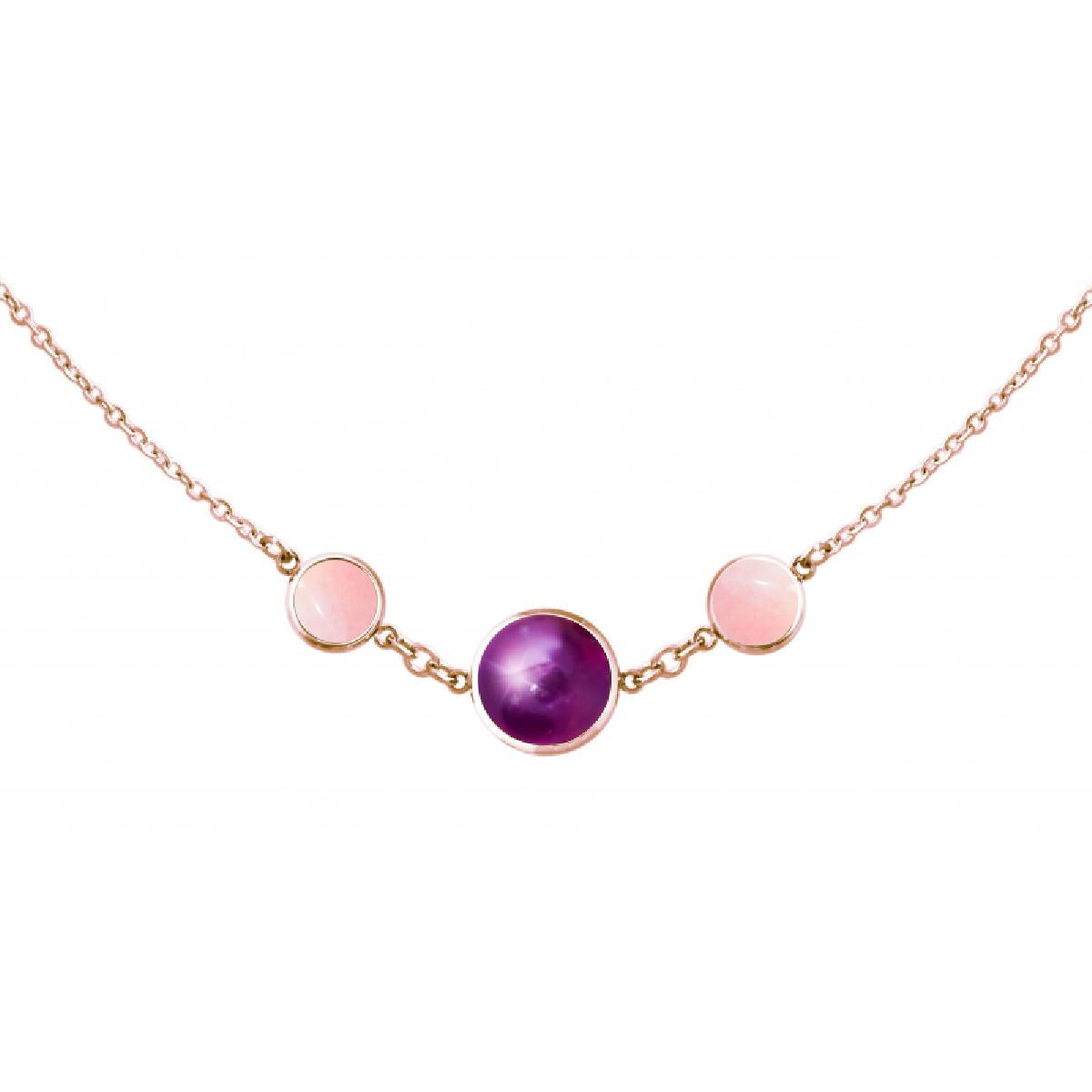 Collier Souple Plus Couleur – Acier Inoxydable – Quartz Naturel, Longueur Ajustable