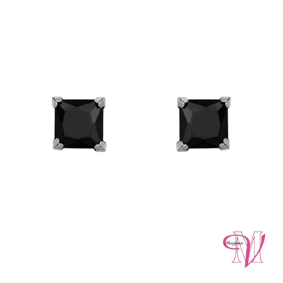 Boutons d'oreille en pierres de couleur AU375 Forme ronde Taille moyenne – Zirconium