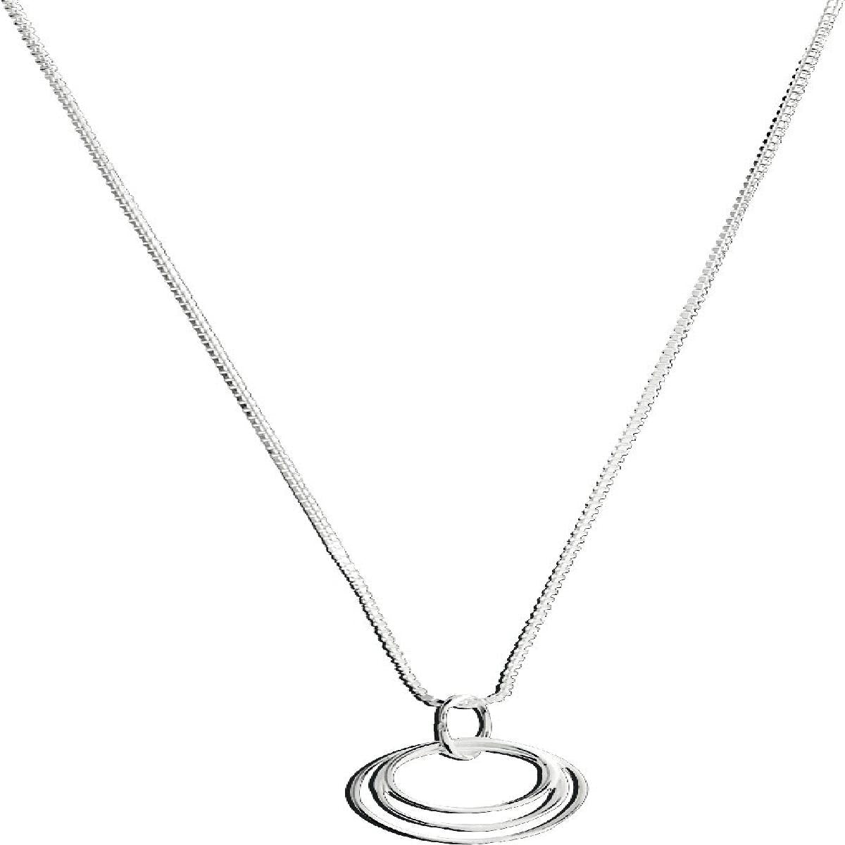 Collier Long Maillons Fins Pour Femme Longueur 45 Cm Fermoir Mousqueton AG925 Argent