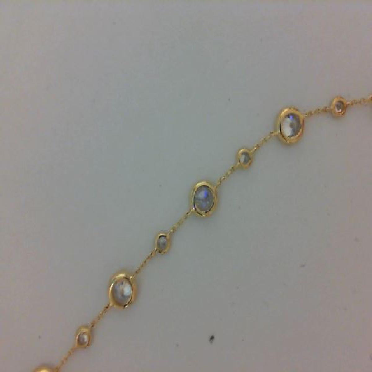 Collier Simple P Blanches Longueur Ajustable Et Gravable – Or 18 Carats Et Zirconium