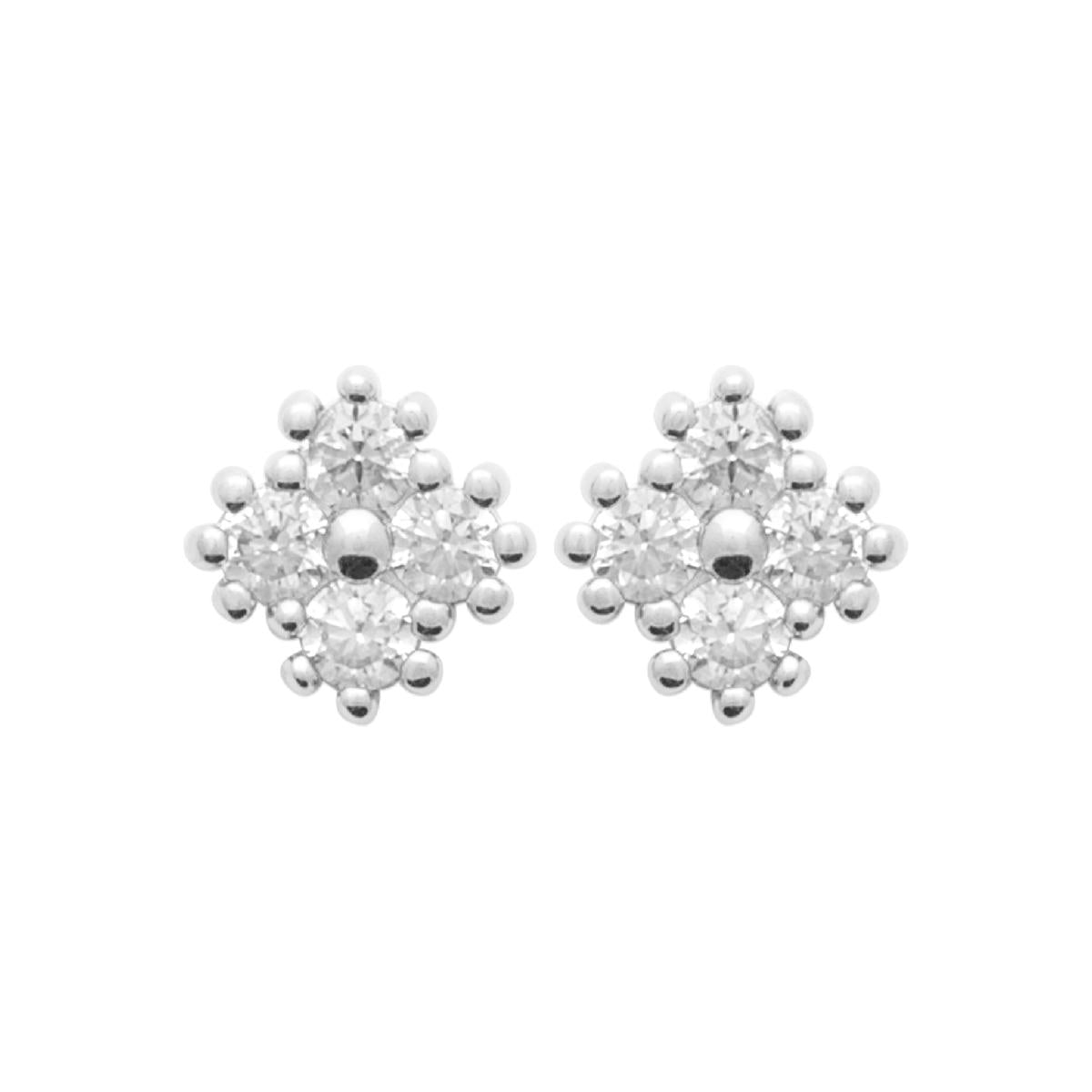 Boutons D'Oreilles Pierres Blanches Petites Zirconium Pour Percées Sensibles Argent 925