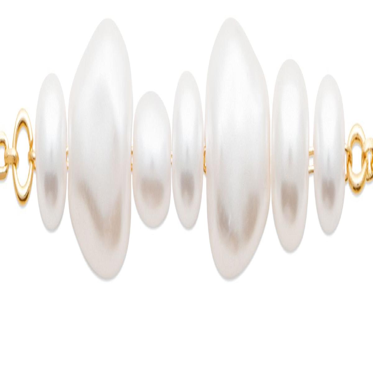 Bracelet Simple P. Blanches Collection Lignes Élégantes Couture Édition – Argent 925