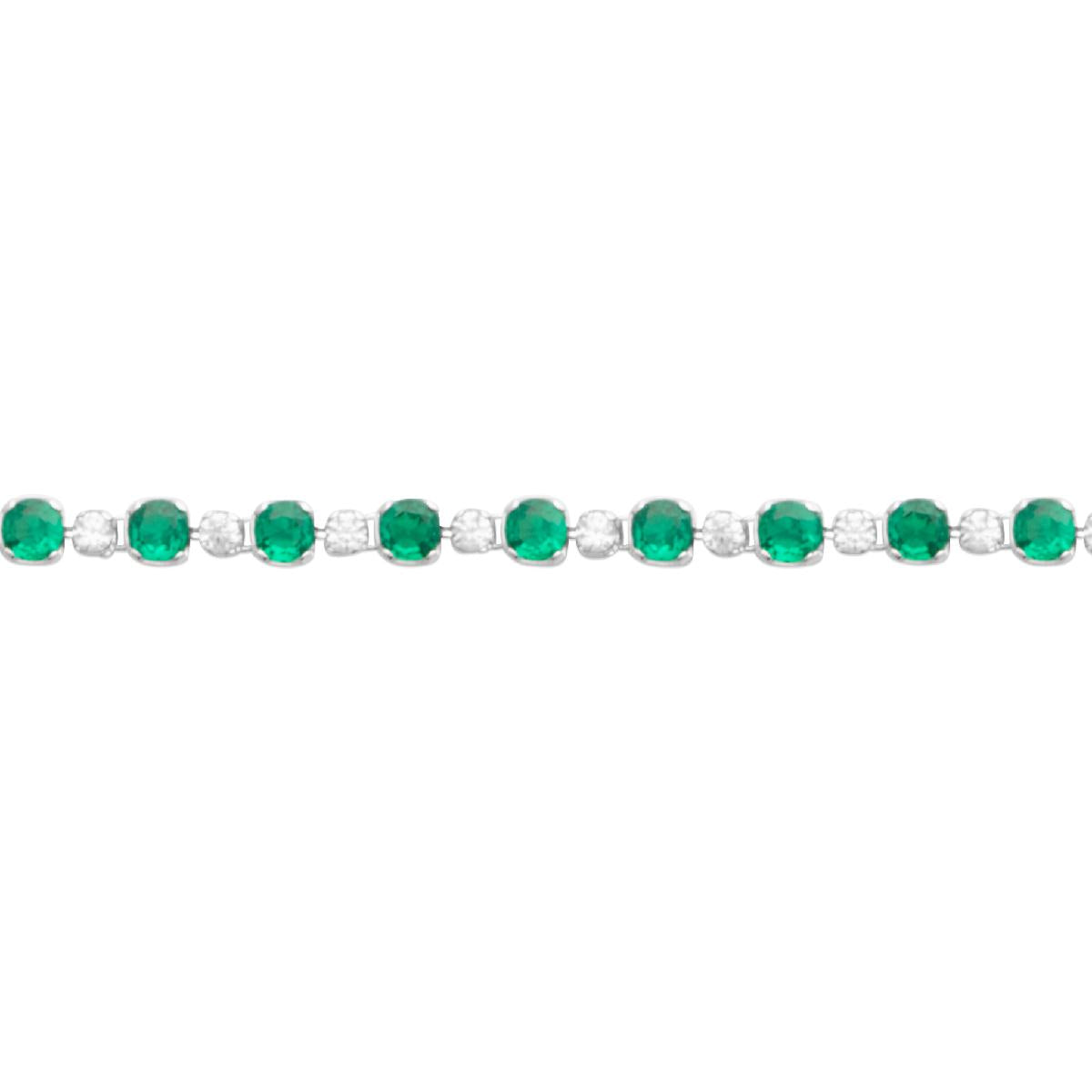 Bracelets simples P Couleur Zirconium Gris Diamanté Sertie Tournante – Argent 925