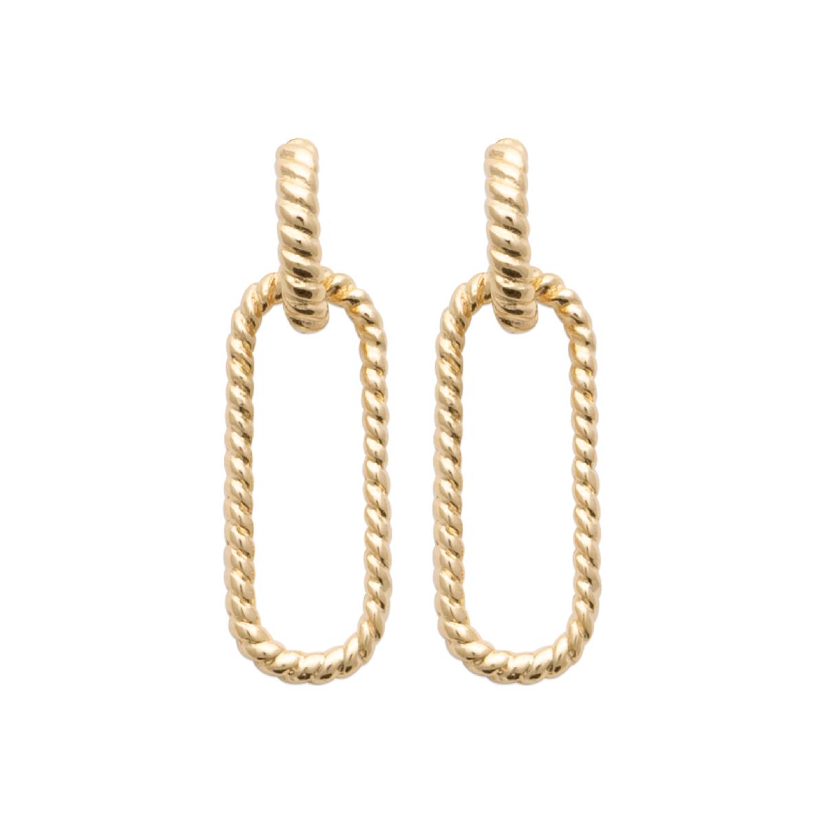 Créole Dormante Pampille Modèle ALOÏZE Dorm Pend Or Jaune 18 Carats Sertie Artisanale