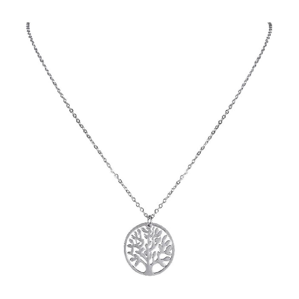 Collier Arbre de Vie Forçat Longueur 45 cm avec Anneaux Intermédiaires – Acier Inoxydable
