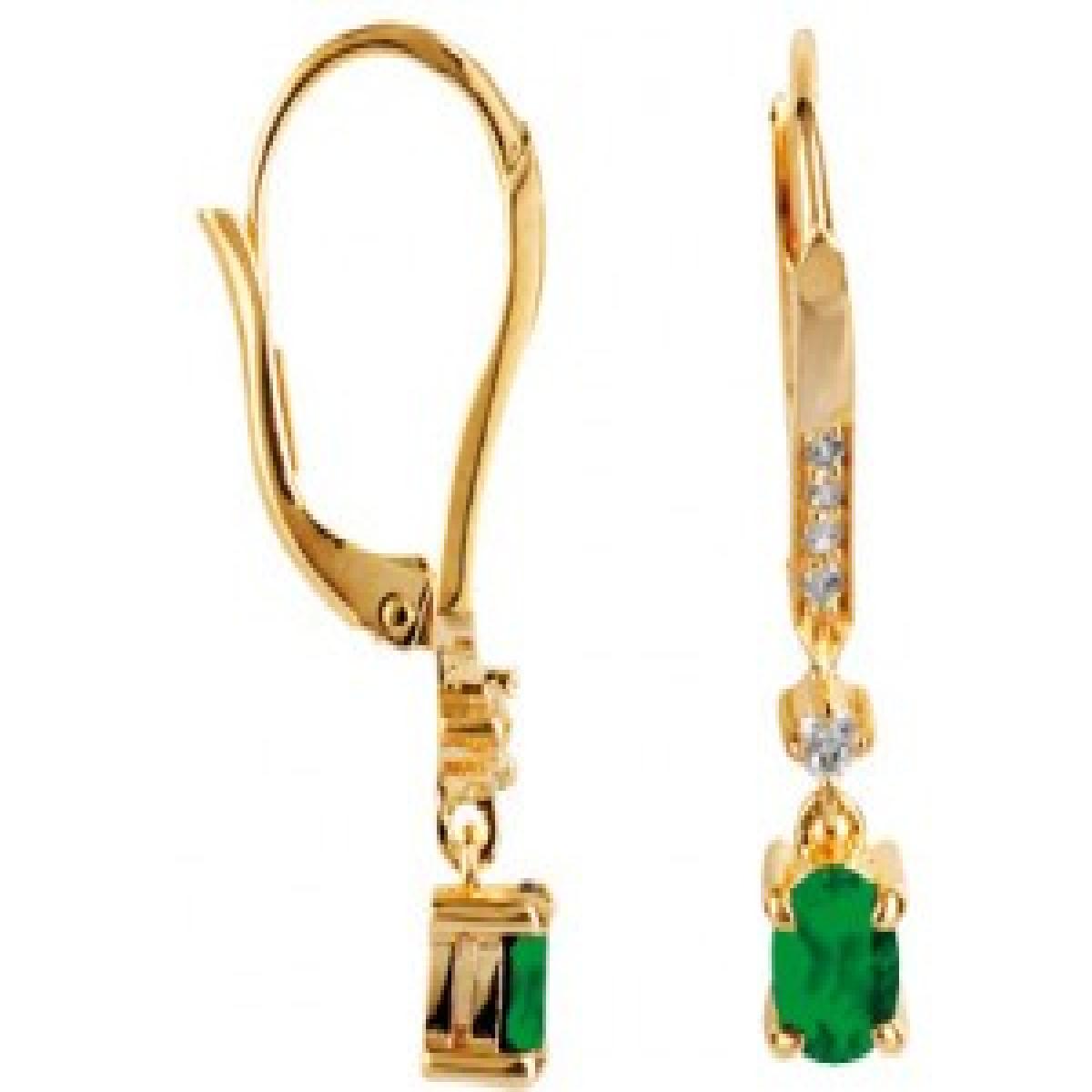 Boucles D'Oreilles Pendantes Goutte Torsadée Émaillée Or Jaune 18 Carats Fabrication Française