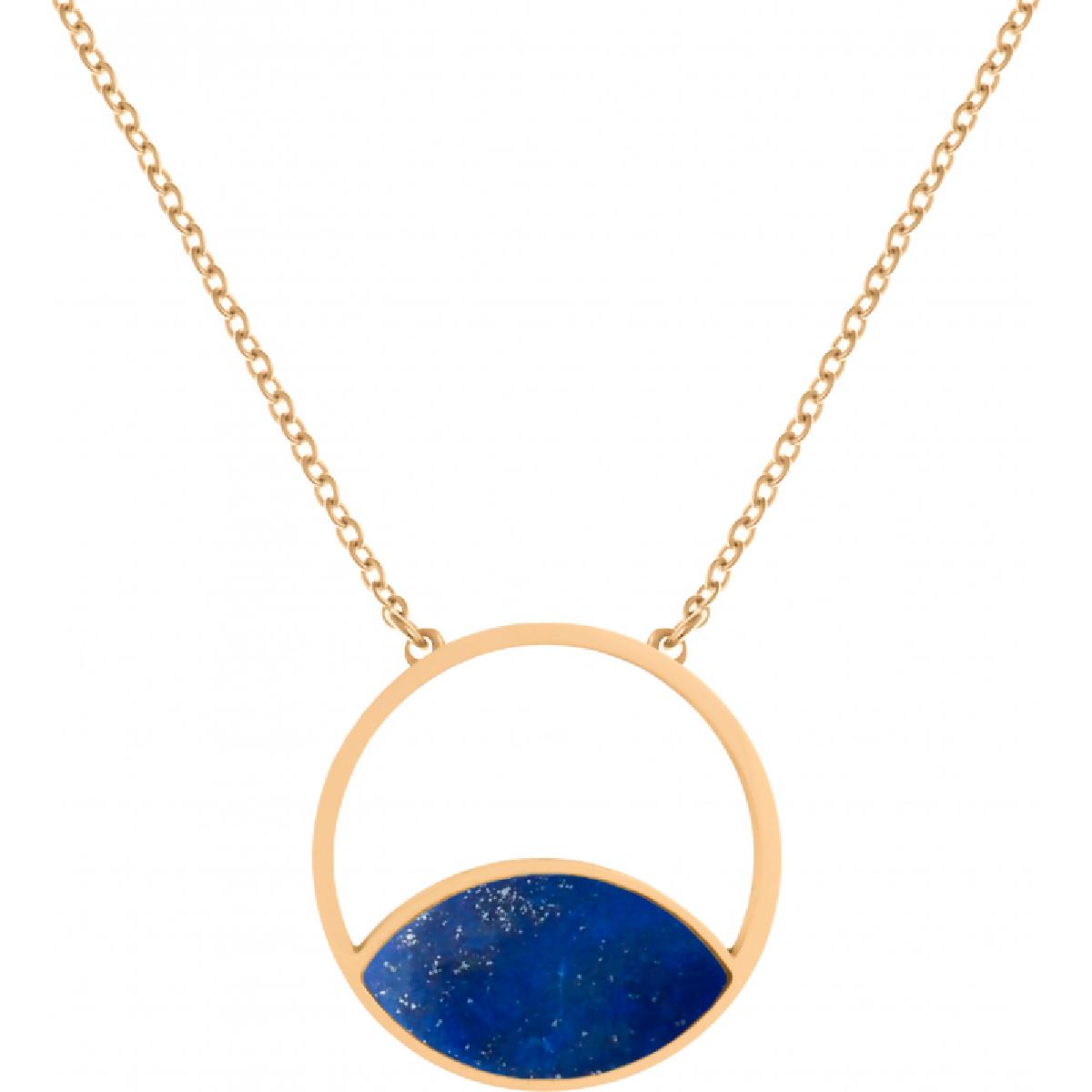 Collier Souple P Couleur Lapis Lazuli Taille Fine Ajustable Edition Classique - Acier
