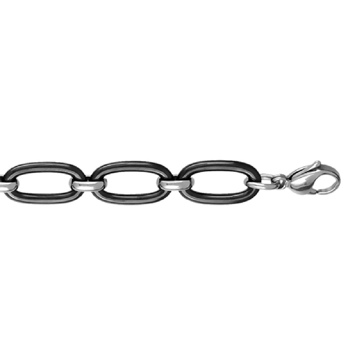 Bracelet Motif Ancre Marine Gravée Et Chaîne Torsadée Double – Or Jaune 18 Carats