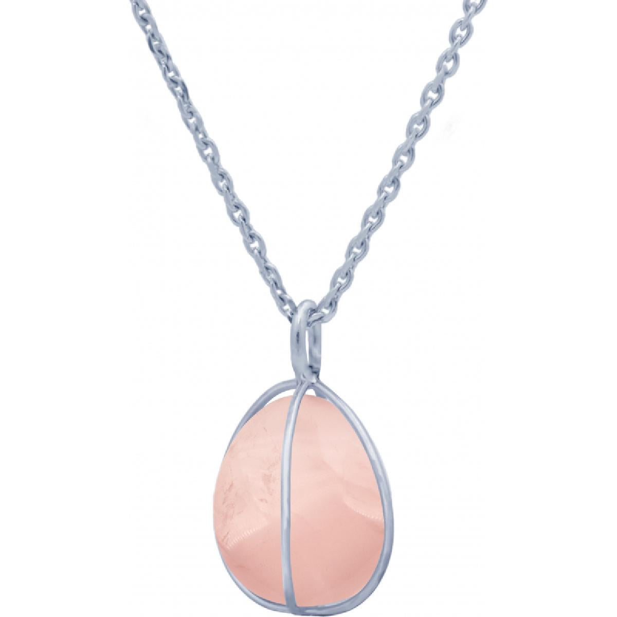 Collier Simple Quartz Couleur Translucide Facettée 6 mm Longueur Ajustable – Argent 925
