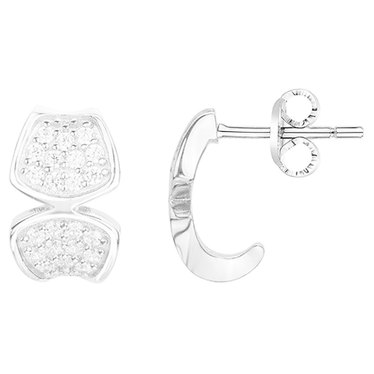 Créoles DORM PEND PAM Blanc – Argent 925 Zirconium Fabrication Française Artisanale Joaillerie
