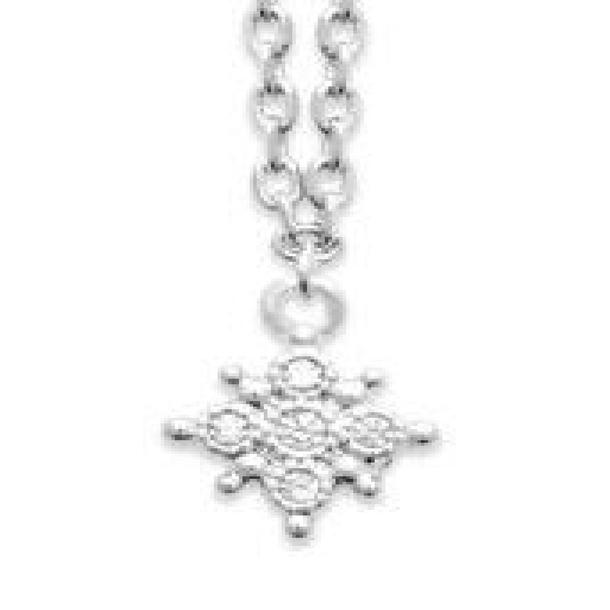 Collier Simple P. Blanches Argent 925 Et Zirconium Rhodié Finition Haute Durable