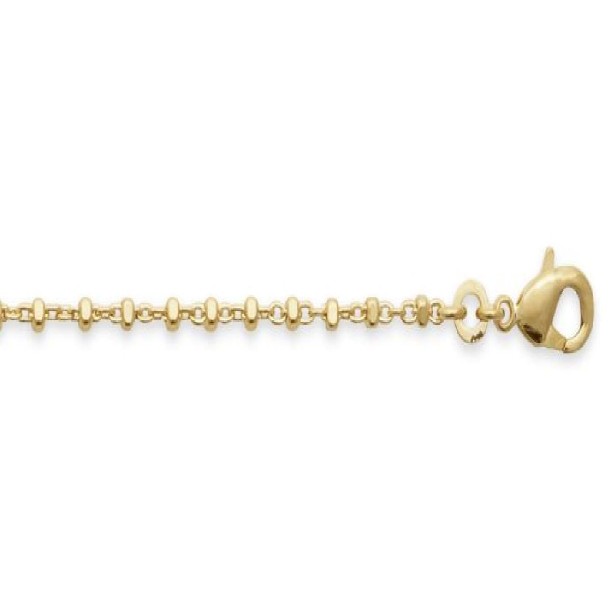 Bracelet En Maille Fine À Cubes Et Maillons Alternés - Plaqué Or Jaune 750/1000