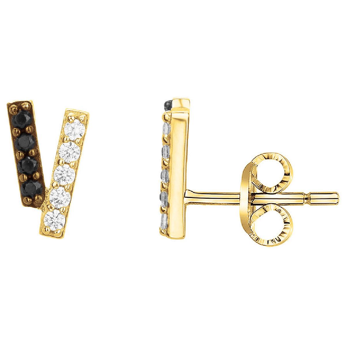 Boutons d'oreille à pierres de couleur bleu, vert, violet et jaune émeraude – Zirconium
