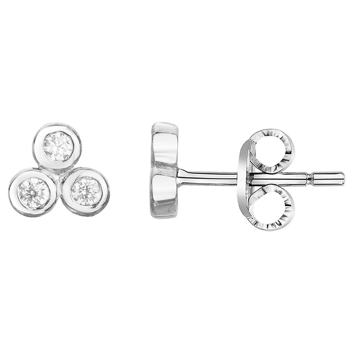 Boutons D'Oreille Pierres Blanches Zirconium Argent 925 Aloïze Collection Bijouterie Française
