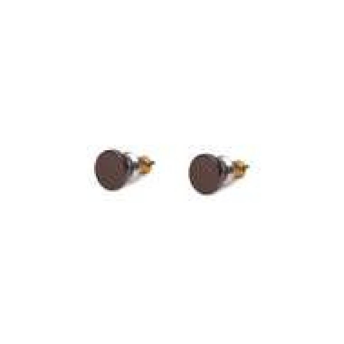 Boutons D'Oreille Ciel Gravés Motif Fleur Gravée Avec Détail Couronné Et Fin Percé – Or Jaune 18 Carats