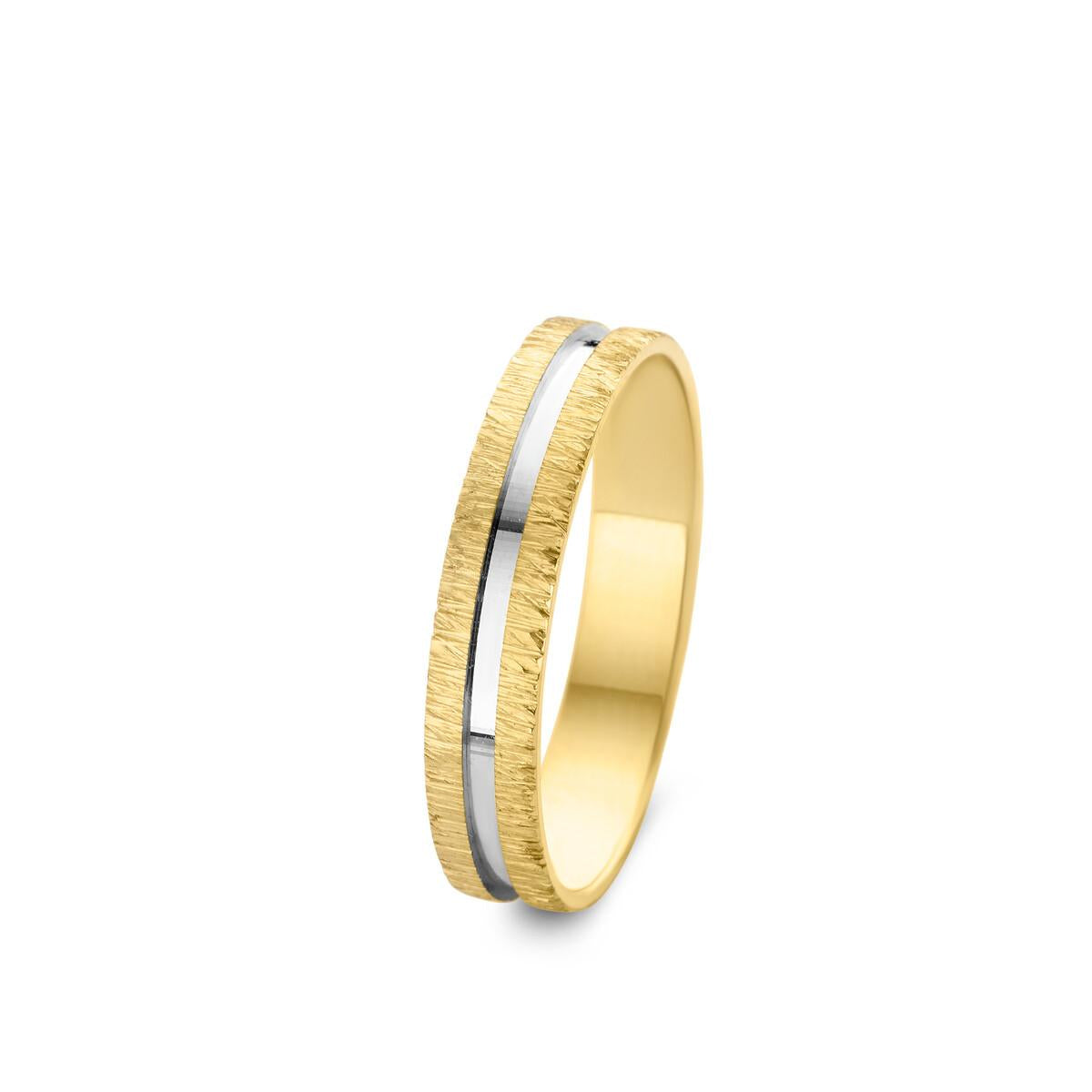 Alliances à motifs ALOÏZE gravés géométriques – Or jaune 18 carats AU750 poinçonnées