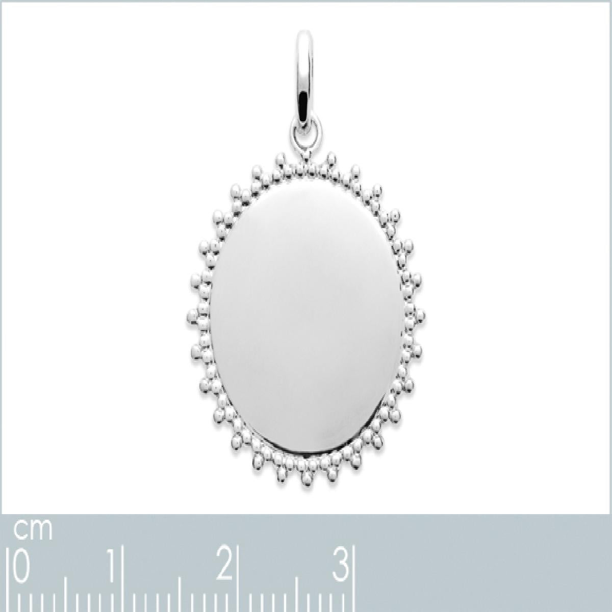 Pendentif ALOÏZE Médaillon Gravé Rond Finement Décoré Par Gravure Ligne Fine - Argent 925